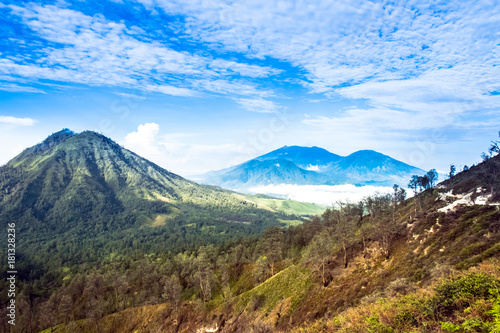 Kawah Ijen Volcano  Ijen crater the famous tourist attraction in the Banyuwangi  East Java island  Indonesia.