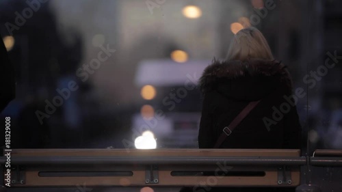 Wallpaper Mural Bus stop in City - Night Torontodigital.ca