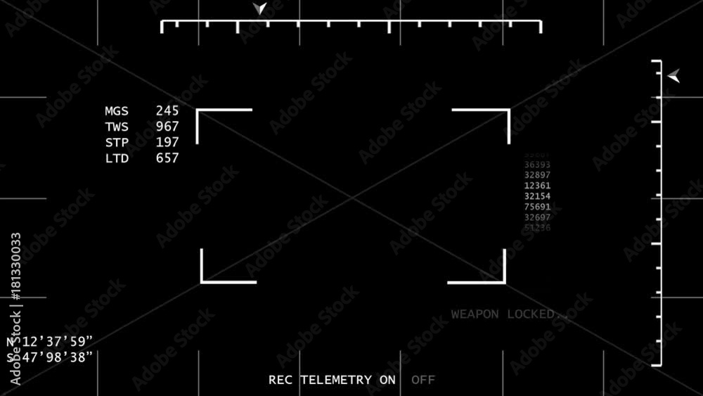 Weapons Locked, Night Vision HUD 4k Overlay Template Stock ビデオ Adobe