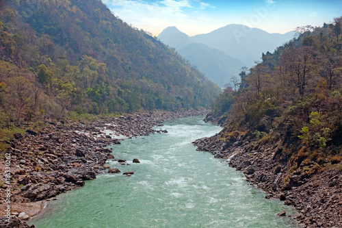 Valokuva The river Ganges in India at Laxman Jhula