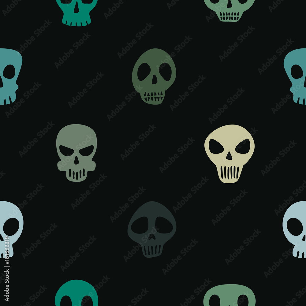 Seamless pattern with skulls for your design