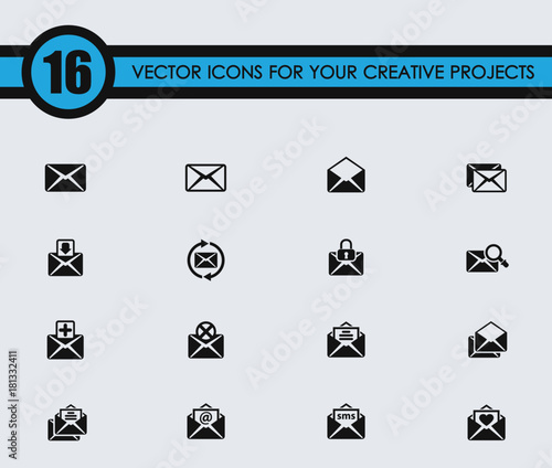 mail icon set
