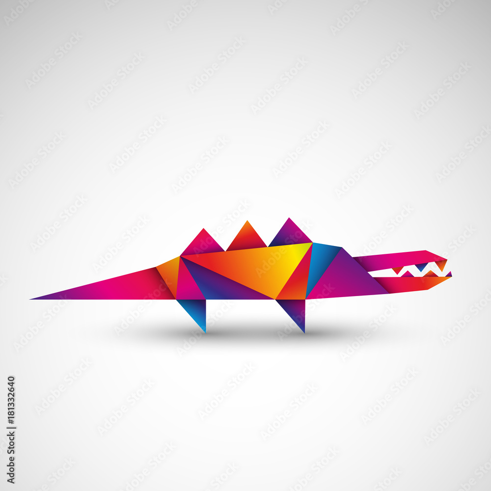 Fototapeta premium krokodyl origami wektor