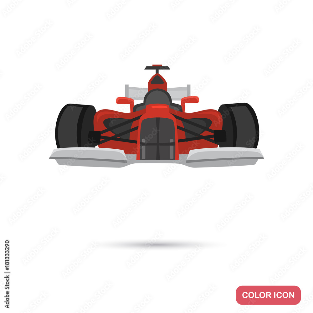Naklejka premium Modern racing car color flat icon