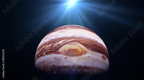 Fototapeta Naklejka Na Ścianę i Meble -  the planet Jupiter lit by the bright Sun