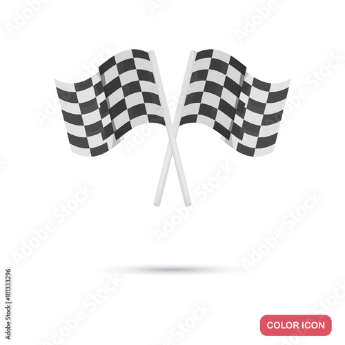 Finish track flags color flat icon