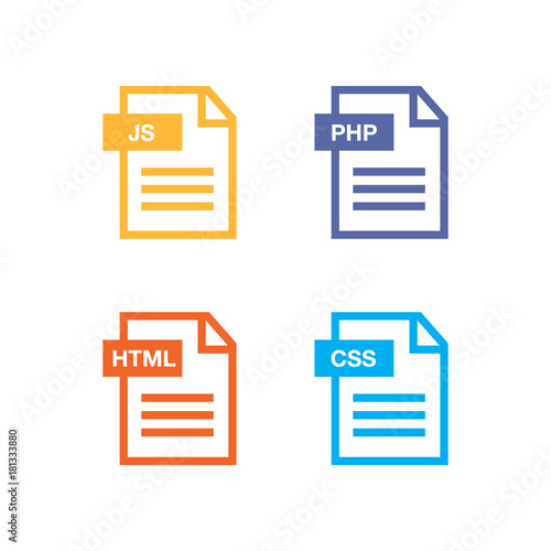 File Icons. Document icon set. File Icons line style illustratio