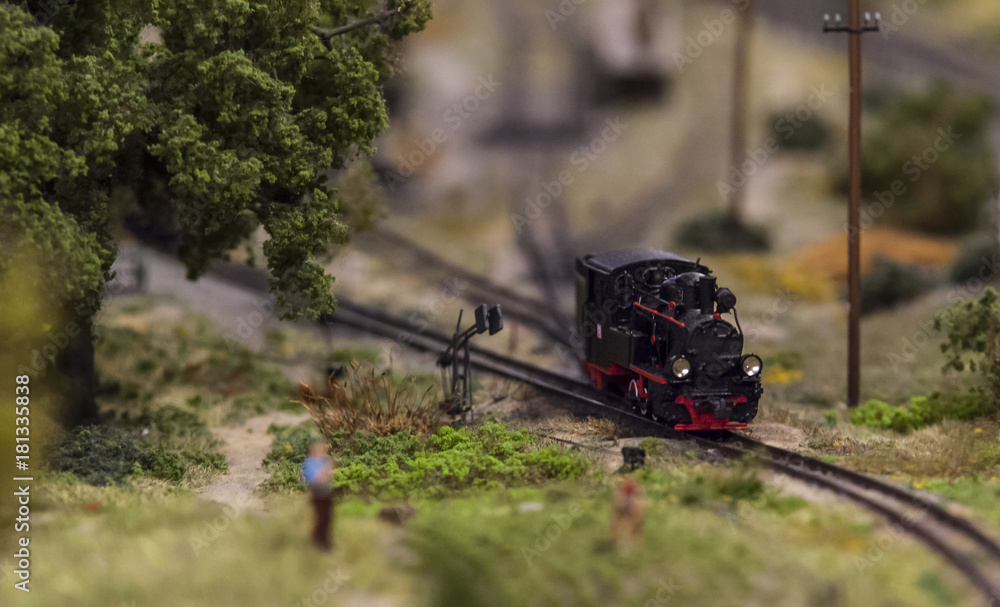 Naklejka premium railway model makieta kolejowa