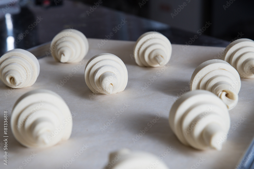 Dough for croissants. Preparation of croissants. Dough for croissants. Preparation of croissants.