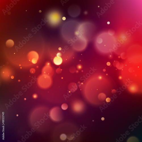 Abstract pink and orange bokeh on indigo blue background. EPS 10 vector