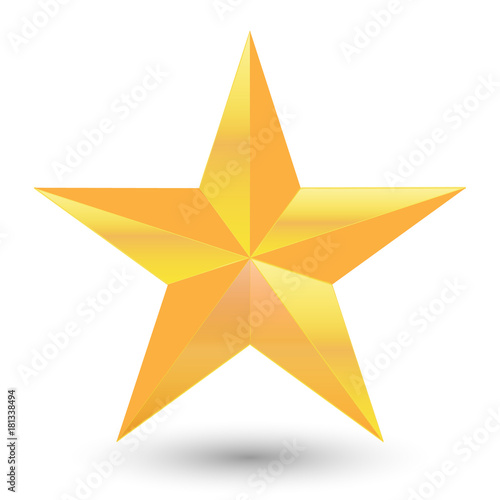 Golden christmas star icon isolated on white background. vector illustration