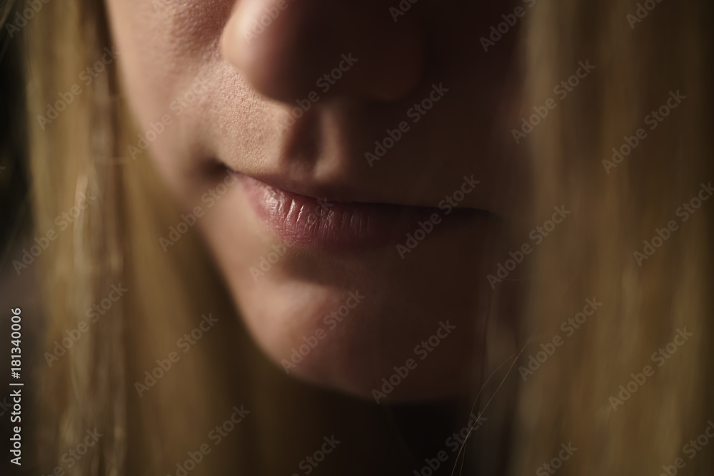 closeup shot of female teen smile closeup shot of female teen smile