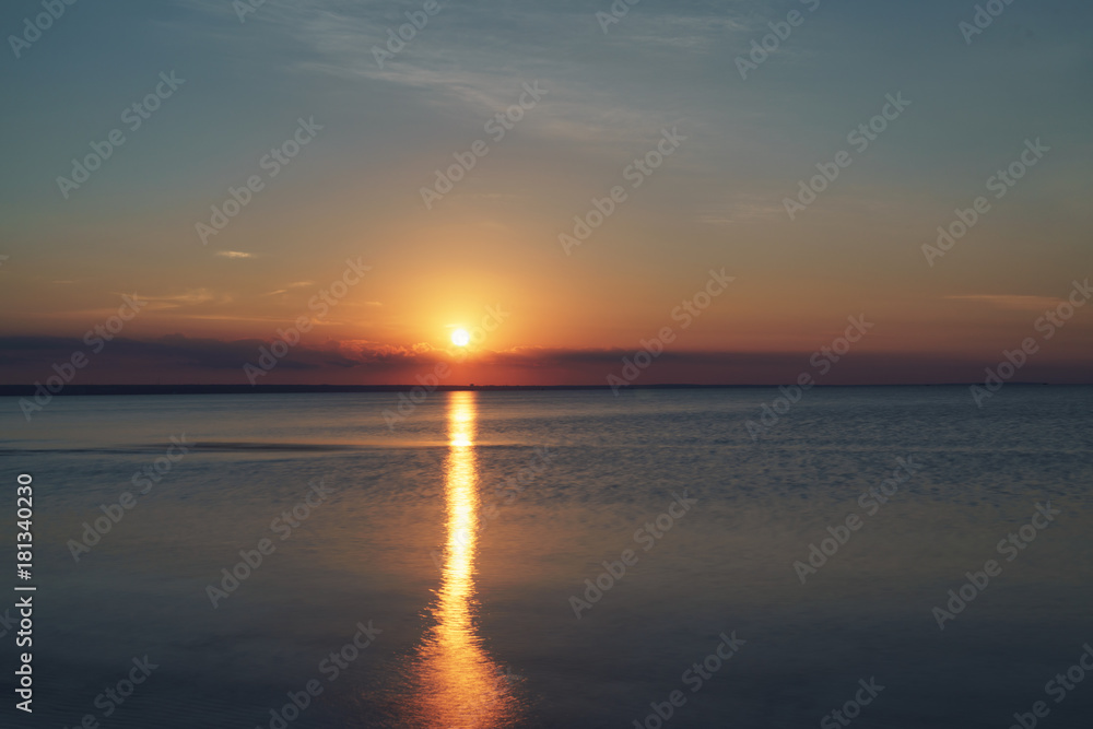 Fototapeta premium summer sunset on the gulf of finland on baltic sea