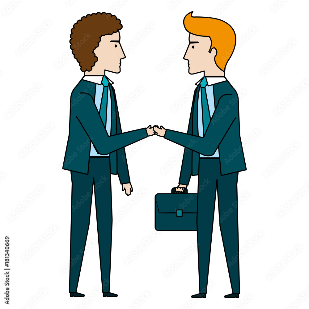 businesspeople with portfolio avatars characters