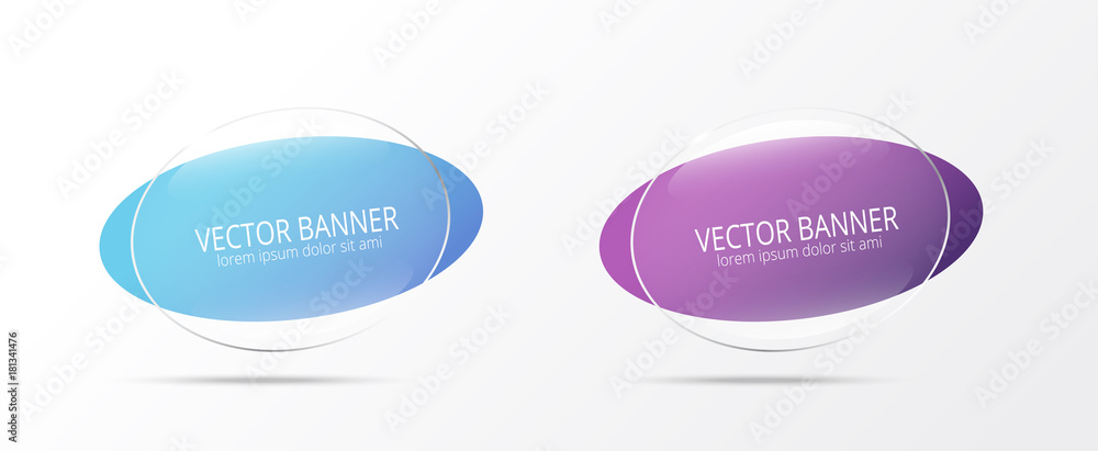 Glass banner set. Vector illustration. Glass banner set. Vector illustration.