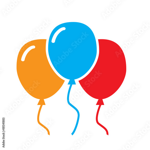 three balloon icon on white background. balloon icon sign. flat style.