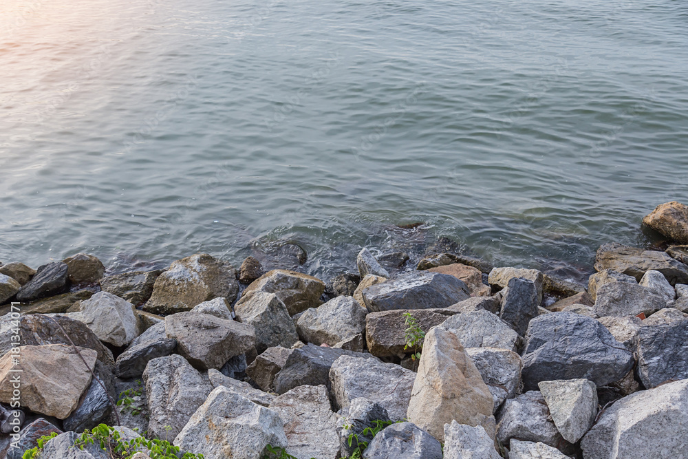 granite stone rock side of the water ocean granite stone rock side of the water ocean