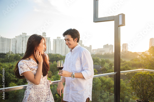 Group of asian people party