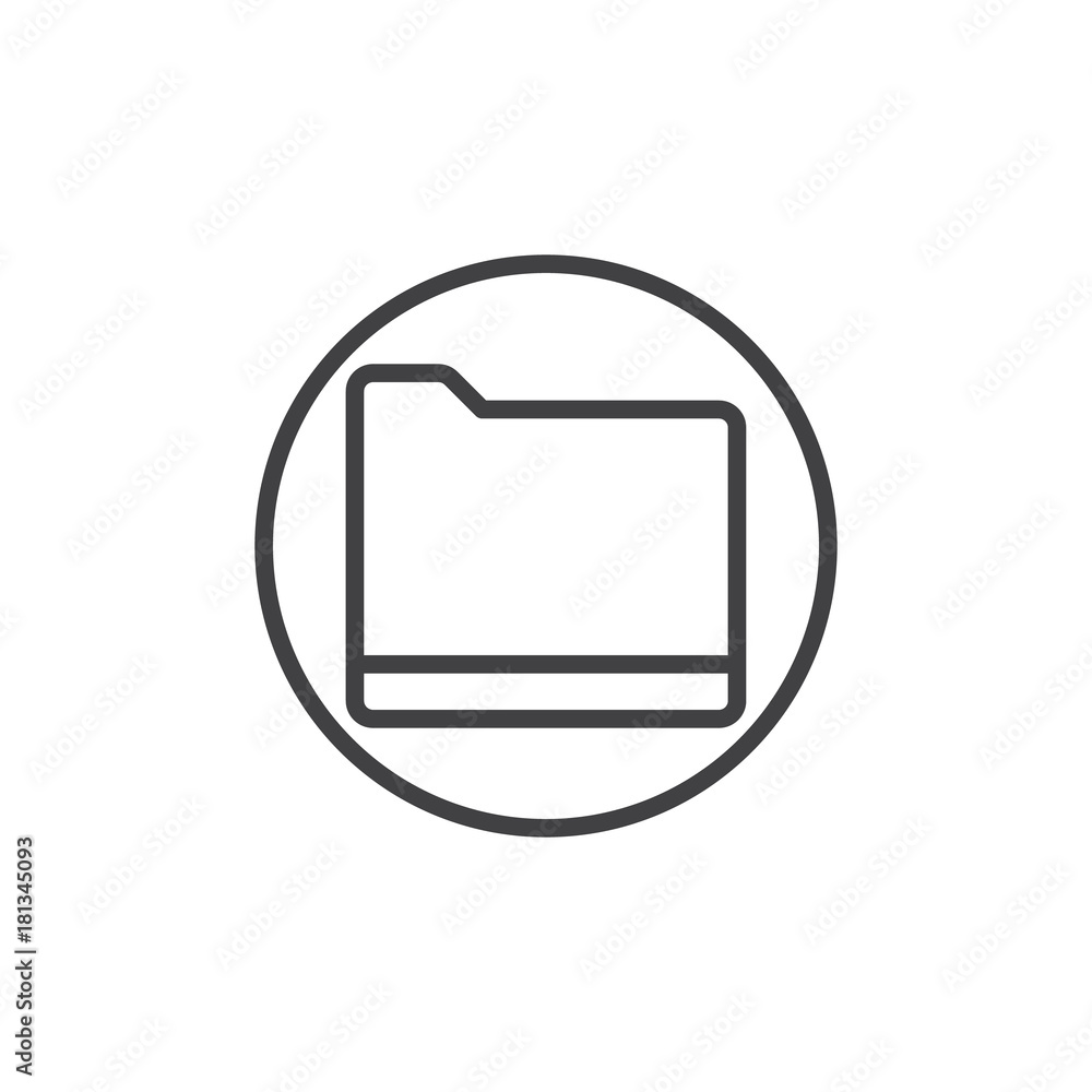 Folder line icon, outline vector sign, linear style pictogram isolated on white. Data symbol, logo illustration. Editable stroke Folder line icon, outline vector sign, linear style pictogram isolated on white. Data symbol, logo illustration. Editable stroke