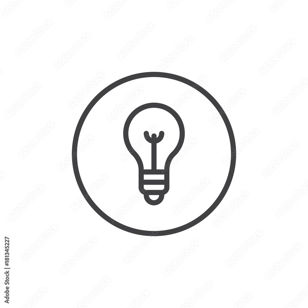 Lightbulb line icon, outline vector sign, linear style pictogram isolated on white. Lamp symbol, logo illustration. Editable stroke Lightbulb line icon, outline vector sign, linear style pictogram isolated on white. Lamp symbol, logo illustration. Editable stroke