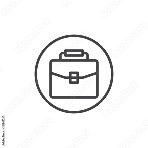 Briefcase line icon, outline vector sign, linear style pictogram isolated on white. Portfolio symbol, logo illustration. Editable stroke