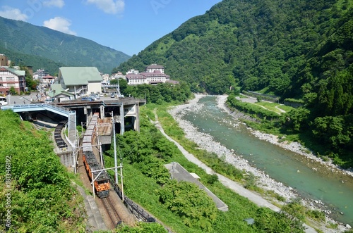 日本 富山県 黒部市 黒部峡谷トロッコ電車 宇奈月温泉 Japan Toyama Kurobe city Kurobe Gorge Railway Unazuki hotsprings