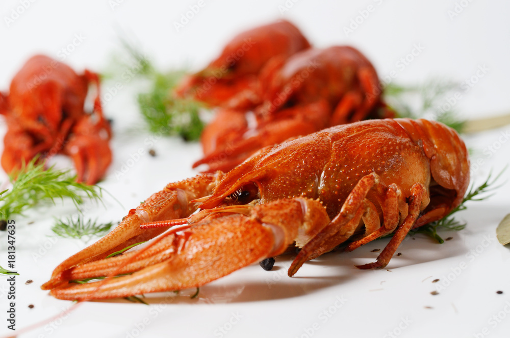 Seafood dish, Red boiled crayfish. Kind of Snacks for beer. Seafood dish, Red boiled crayfish. Kind of Snacks for beer.