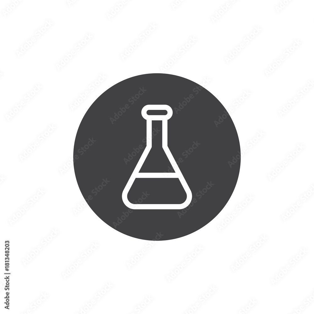 Chemical flask icon vector, filled flat sign, solid pictogram isolated on white. Laboratory test tube symbol, logo illustration. Chemical flask icon vector, filled flat sign, solid pictogram isolated on white. Laboratory test tube symbol, logo illustration.