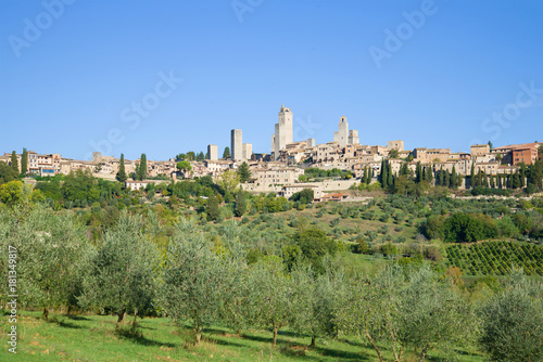 Medieval city of San Gimignano on a sunny day. Italy