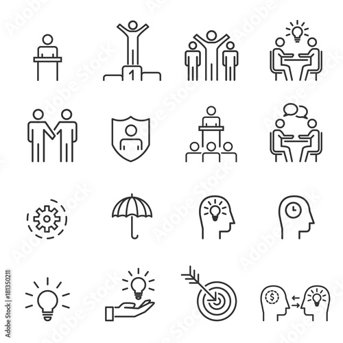 People Icons Line Work Group Team Vector