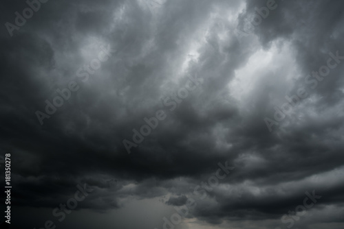 dark storm clouds with background,Dark clouds before a thunder-storm. © pinglabel