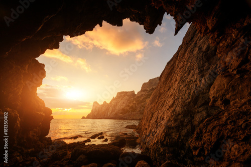 Incredible sunset from the cave