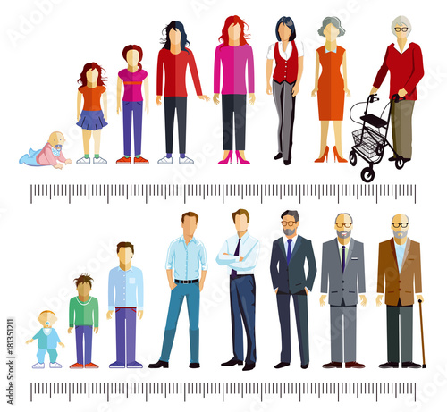 Generationen stehen zusammen illustration