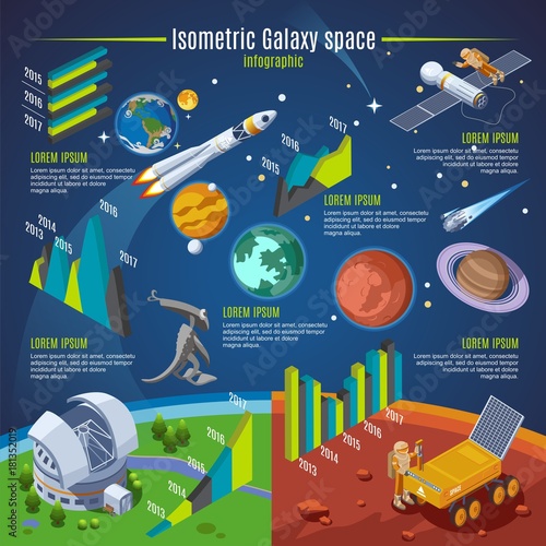 Isometric Galaxy Space Infographic Concept