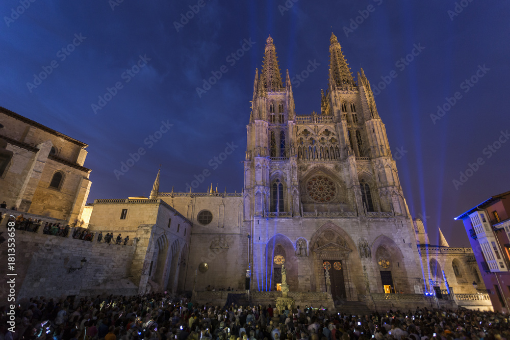 night views of the cathedral of burgos.