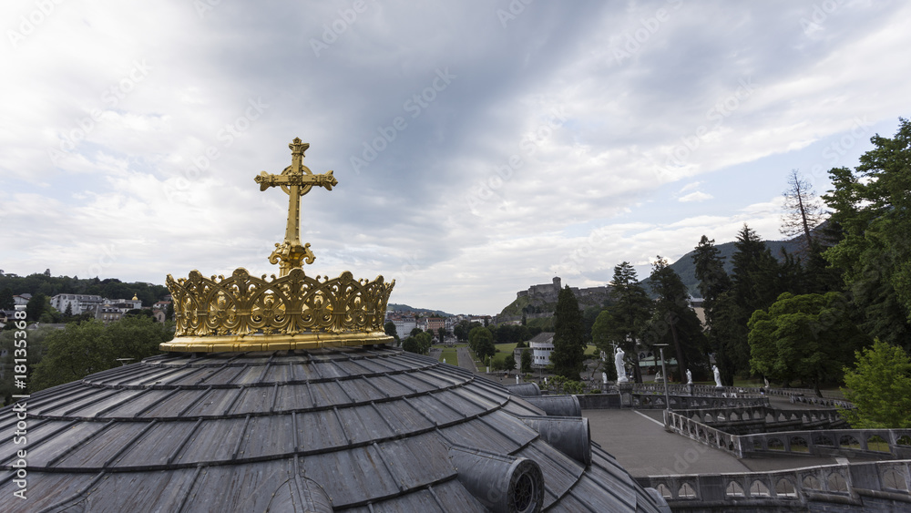 views of the sanctuary of Lourdes.