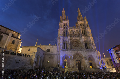 Obraz na płótnie night views of the cathedral of burgos. w salonie