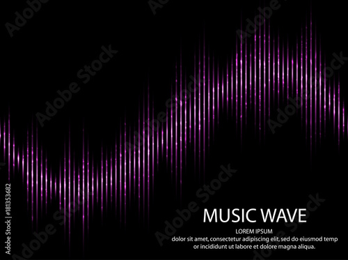 Sound waves. Music Digital Equalizer. Abstract light futuristic background. Vector illustration.