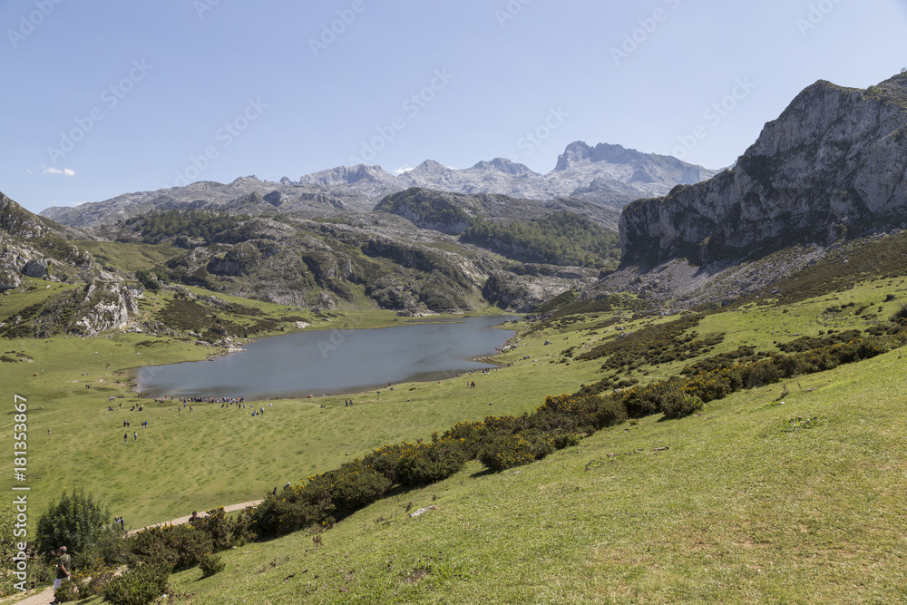 lake of covadonga in asturias.