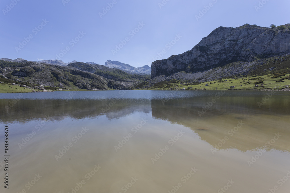 lake of covadonga in asturias.
