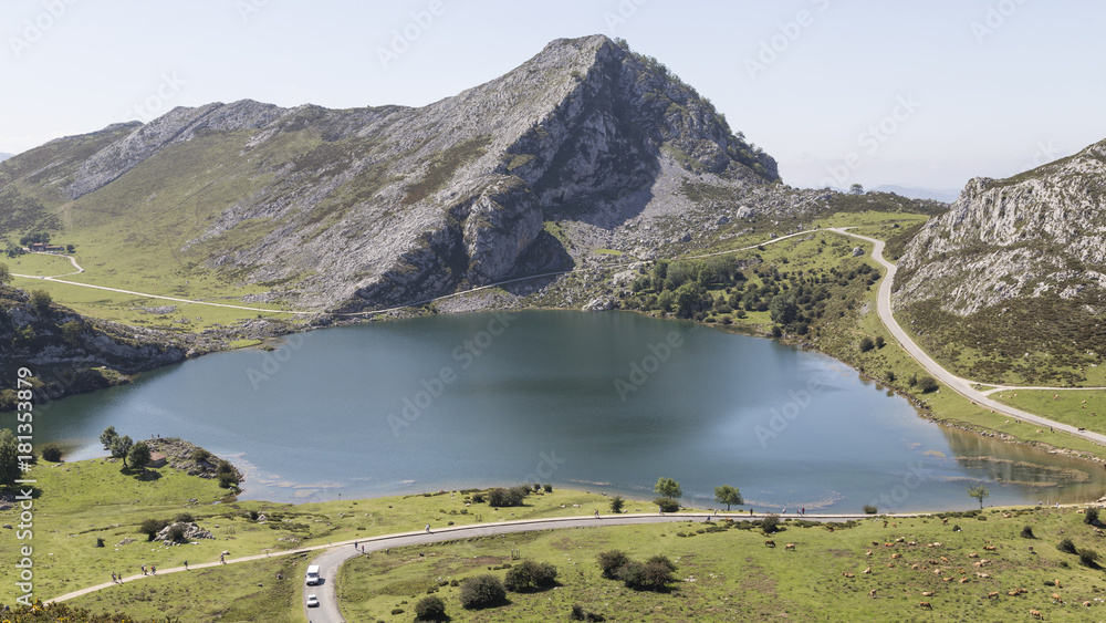 lake of covadonga in asturias.