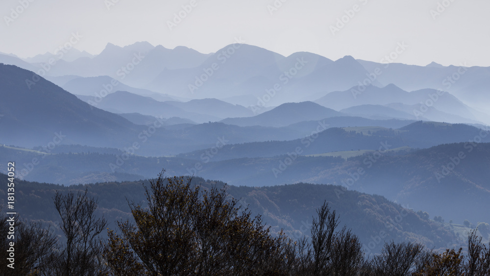 Distant mountains in the French Pyrenees.