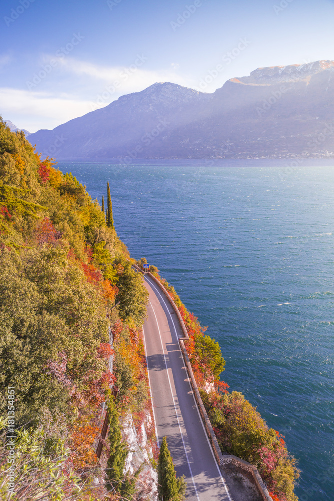 Gardesana Occidentale scenic route, Garda Lake, Brescia province, Lombardy, Italy