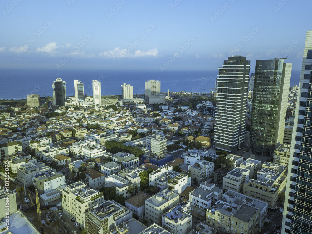 Fototapeta premium Rothschild Boulevard, Ahad Ha'am, Neve Tzedek is a neighborhood located in southwestern Tel Aviv Israel