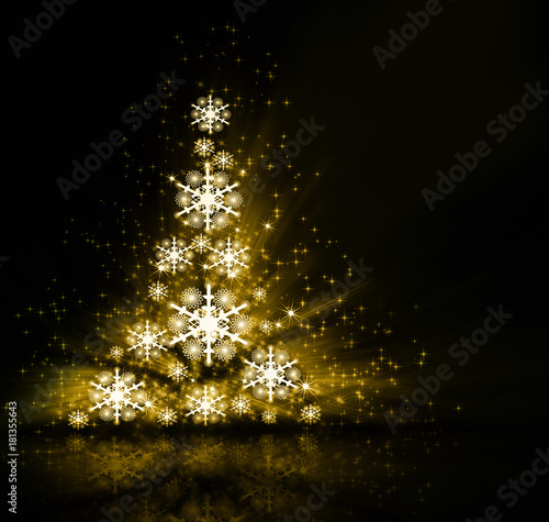 Christmas gold Tree background