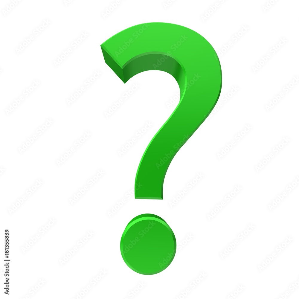 question mark 3d green sign isolated on white question mark 3d green sign isolated on white