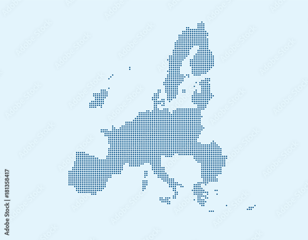 Obraz premium Vector of European Map in Dotted Style