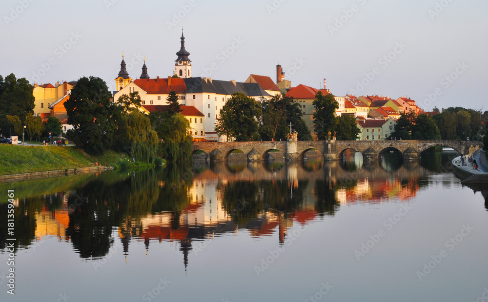 Beautiful cityscape of the small city Pisek in Czech Republic