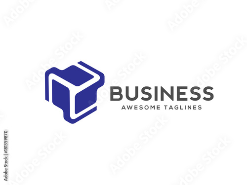 modern Logo of a stylized 3d cube, cube isometric, 3D  abstract geometric technology symbol, Volume Logo Colorful. 3d Vector Design. Corporate identity