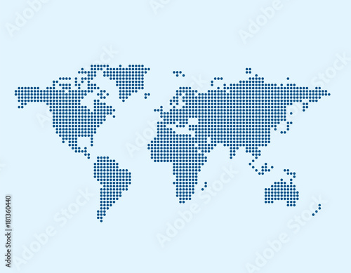 Vector of World Map in Dotted Style